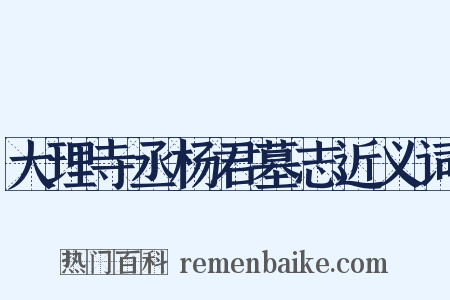 大理寺丞杨君墓志近义词是什么意思的图片